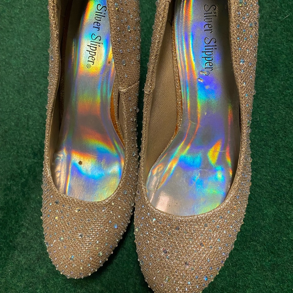 Gold Sparkle Women's Shoes - Picture 2 of 5